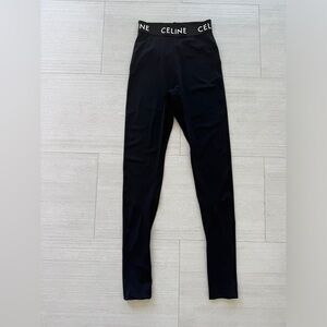 Celine Black and White logo leggings